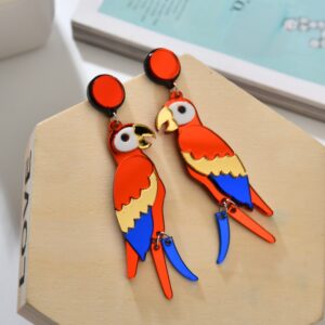 Christi Tasker Miami Osgood Art Deco Red Acrylic Macaw Parrot Earrings 0c843d0d-a147-58b5-8c7d-9e1197b8be79.jpg My fabulously lightweight acrylic macaw parrot earrings are the talk of the town. No! The birds don't talk but people certainly do talk about them. Seriously! These babes are street stoppers. The bottom two feathers flow and move to give a little dangling movement. People will stop and ask where you've gotten them. Macaw Parrot Earrings, Art Deco Red Acrylic Macaw Parrot Earrings, Drop Earrings, Fashion Earrings