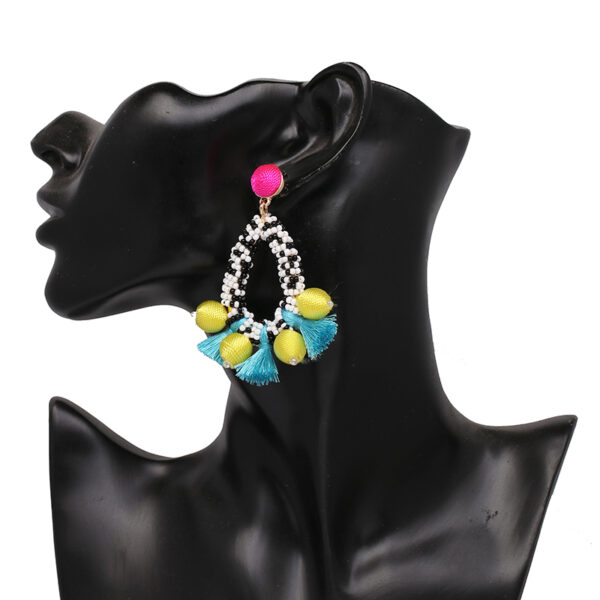 Christi Tasker Miami Handmade Loop Bead Tassel Earrings | Black White Green Yellow Earrings | Contemporary Boho Earrings | Beaded Teardrop Earrings 18382470-f9bc-5867-938e-97b8e85a7e49.jpg Handmade Loop Bead Tassel Earrings | Black White Green Yellow Earrings | Contemporary Boho Earrings | Beaded Teardrop Earrings Tassel Earrings