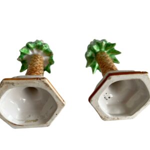 1960s Porcelain Ceramic Palm Tree Taper Candle Holders - a Pair 125e12d2-f8e7-574b-97ba-412859f5b2d0.jpg Porcelain