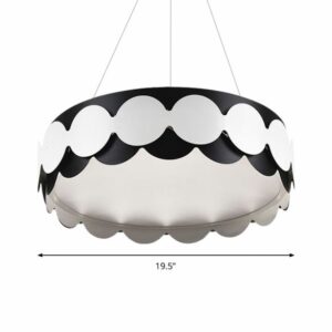 Black Metal Scalloped Drum Pendant Chandelier Contemporary Pendant Chandelier 21520767-1dbe-55b4-a8cf-71f287faf838.jpg Pendant,Chandelier