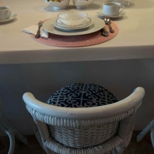 Dorothy Draper 1960s Dorothy Draper Style White Palm Beach Wicker & Bamboo Counter Swivel Stools - Set of 3 376b2bb9-7139-566d-b1d8-2274b33ae860-1.jpg These Dorthy Draper-Style Counter Height bar stools are not only solid and sturdy, these swivel barstools are extremely functional. Acquired from a Palm Beach Estate, they are made of durable bamboo, bentwood, and a beautiful wicker weave and finished in a versatile satin white wicker. dorothy draper,Stools