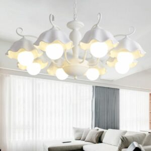 Ceramic White Pendant Lamp Flower 3/6/8 Lights Classic Chandelier Light Fixture for Living Room 565ac3a4-d9f1-5ee1-a383-4a40c294342c.jpg Lamp,Chandelier