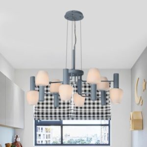 8 Bulbs Lounge Ceiling Chandelier Macaron Pink/Yellow/Blue Hanging Lamp with Up Down Bottle Milk Glass Shade 5e84c8a2-543a-5c9f-8b3f-cc9280e24729.jpg Chandelier,Ceiling