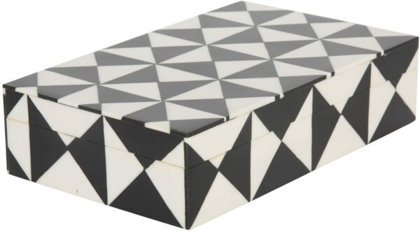 8x5 Black & White Triangle Keepsake Decorative Jewelry Storage Organizer Box Handmade 9446e790-27c7-56f5-a359-f8b76ee7b217.jpg Jewelry