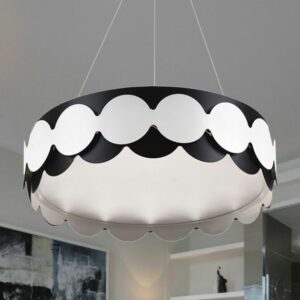 Black Metal Scalloped Drum Pendant Chandelier Contemporary Pendant Chandelier 987d7912-893e-56d1-8ebf-bcf437b0141b.jpg Pendant,Chandelier