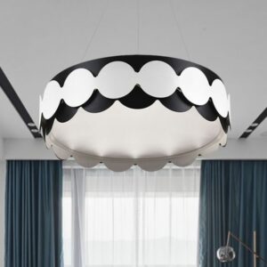 Black Metal Scalloped Drum Pendant Chandelier Contemporary Pendant Chandelier a0c06692-ecfc-53c5-97e4-fec5f9b3a3d9.jpg Pendant,Chandelier