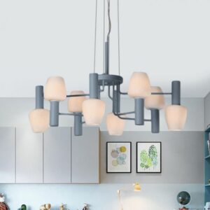 8 Bulbs Lounge Ceiling Chandelier Macaron Pink/Yellow/Blue Hanging Lamp with Up Down Bottle Milk Glass Shade c5e7a3a4-ac2a-5b74-9b5c-dfdd90af038d.jpg Chandelier,Ceiling