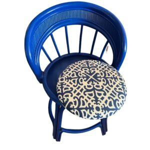 Mid-Century Modern Bent Bamboo Swivel Counter Stools - Set of 3 cdab2f58-c128-5436-99bd-1615af46dcff.jpg This is a striking set of three Mid-Century modern bent bamboo bar stools from a Miami Estate. They have swivel seat counter height bar stools, circa the 1980s. Stools