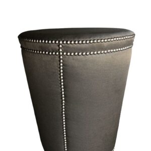 Bernhardt Bernhardt Upholstered Stool With Nailheads Commercial Grade Fabric Collection d02ce0c8-8c0a-5123-a830-042efb9fc79c.jpg These beautiful Bernhardt stools are super durable and easy to clean. They are upholstered in a commercial gray moire fabric and finished with chrome nailheads. These stools were used at an entry table at Casa Wynwood in Miami. The stools are the perfect height for sitting at a dining table. Stool,Fabric