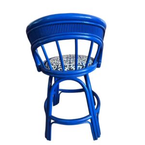 Mid-Century Modern Bent Bamboo Swivel Counter Stools - Set of 3 e54a61cd-d0bb-5172-b503-0fcf4d3edf82.jpg This is a striking set of three Mid-Century modern bent bamboo bar stools from a Miami Estate. They have swivel seat counter height bar stools, circa the 1980s. Stools
