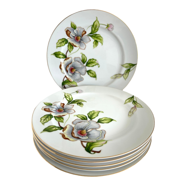 1950s Roselyn China Dogwood Magnolia Dinner Plate Made in Japan- Set of 6 fd382ace-5435-5b9d-870f-6b0d2617de27.png roselyn china dogwood