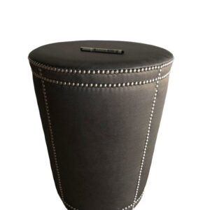 Bernhardt Bernhardt Upholstered Stool With Nailheads Commercial Grade Fabric Collection ffefbcfc-2031-5972-95f8-ae3312b35240.jpg These beautiful Bernhardt stools are super durable and easy to clean. They are upholstered in a commercial gray moire fabric and finished with chrome nailheads. These stools were used at an entry table at Casa Wynwood in Miami. The stools are the perfect height for sitting at a dining table. Stool,Fabric