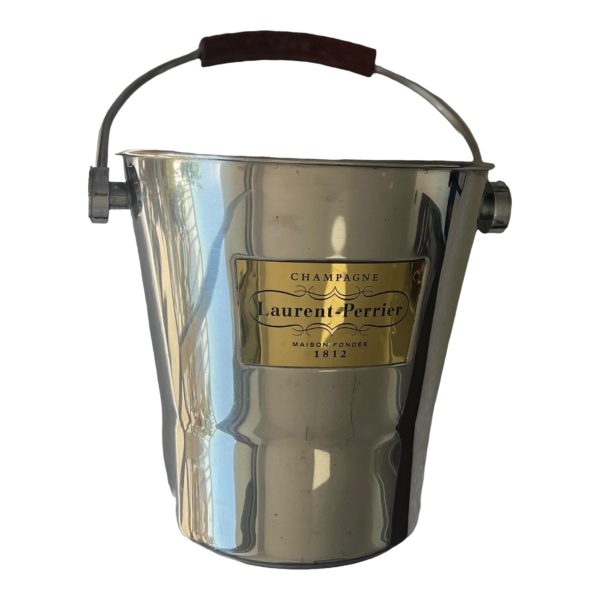 Large Vintage French Laurent Perrier Champagne Bucket With Raised Brass Nameplate Stainless