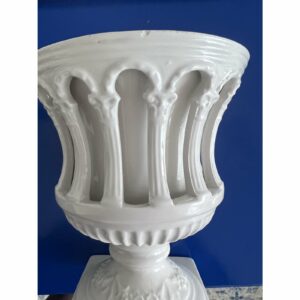 Italian Ardalt Impero Bianco Art Pottery Pedestal Bowl with Roman Columns, Italy 10e3cd76-5643-5b2c-b0ad-8b90f61152dd.jpg Bowl,Pottery