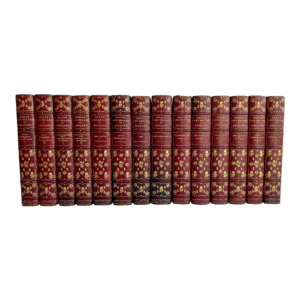 Grolier Society Red Leather-Bound Beaux and Belles of England Illustrated Limited Edition #509 Books - Set of 14