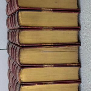 Grolier Society Grolier Society Red Leather-Bound Beaux and Belles of England Illustrated Limited Edition #509 Books - Set of 14 grolier-society-red-leather-bound-beaux-and-belles-of-england-illustrated- (1) This is a beautiful set of 14 Imperial Edition limited to 1000 copies for England and America, This set is numbered 509. Uniformly bound in threequarters red morocco, marble boards, and endpapers; five raised bands and gilt decoration to spine; top edge gilt, other edges untrimmed. Grolier
