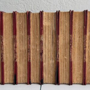 Grolier Society Grolier Society Red Leather-Bound Beaux and Belles of England Illustrated Limited Edition #509 Books - Set of 14 grolier-society-red-leather-bound-beaux-and-belles-of-england-illustrated- (5) This is a beautiful set of 14 Imperial Edition limited to 1000 copies for England and America, This set is numbered 509. Uniformly bound in threequarters red morocco, marble boards, and endpapers; five raised bands and gilt decoration to spine; top edge gilt, other edges untrimmed. Grolier