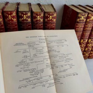 Grolier Society Grolier Society Red Leather-Bound Beaux and Belles of England Illustrated Limited Edition #509 Books - Set of 14 grolier-society-red-leather-bound-beaux-and-belles-of-england-illustrated- (8) This is a beautiful set of 14 Imperial Edition limited to 1000 copies for England and America, This set is numbered 509. Uniformly bound in threequarters red morocco, marble boards, and endpapers; five raised bands and gilt decoration to spine; top edge gilt, other edges untrimmed. Grolier